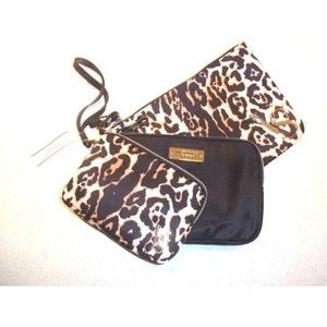 3pc Victoria Secret Cosmetic makeup bags LEOPARD pouch brand new